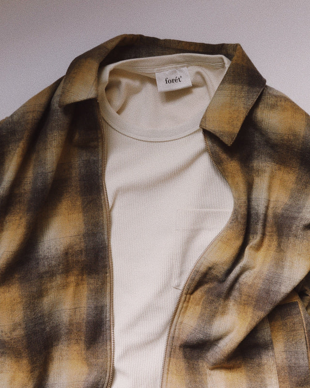 FORET - SOBRECAMISA DE LANA A CUADROS MARRON