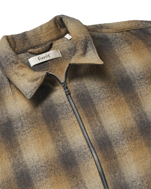 FORET - SOBRECAMISA DE LANA A CUADROS MARRON
