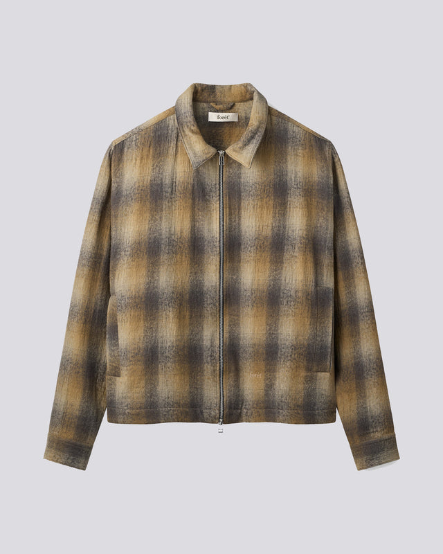 FORET - SOBRECAMISA DE LANA A CUADROS MARRON