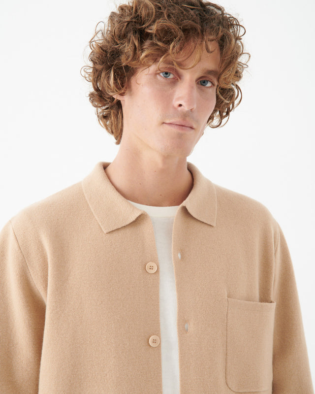 KNITTED OVERSHIRT BEIGE