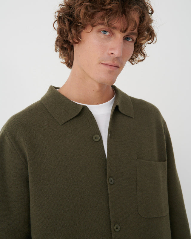 KNITTED OVERSHIRT KHAKI
