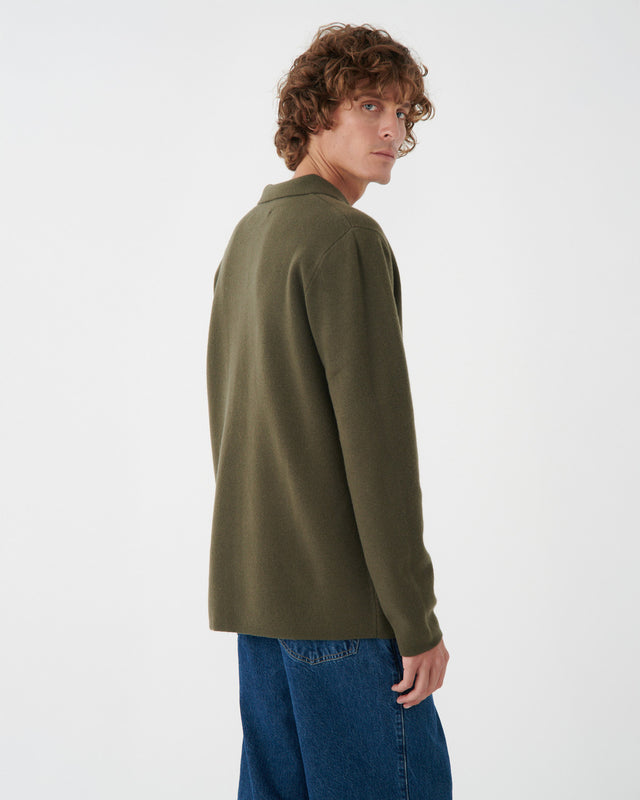KNITTED OVERSHIRT KHAKI