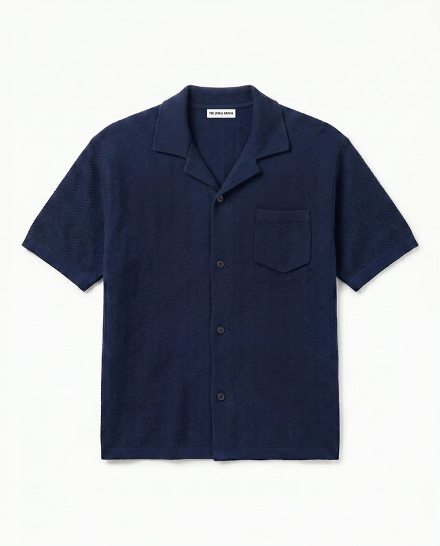 CAMISA TEJIDA MANGA CORTA NAVY
