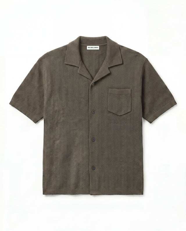 CAMISA TEJIDA MANGA CORTA KHAKI
