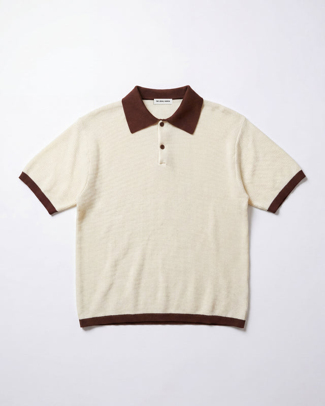 POLO DE PUNTO BEIGE / MARRON