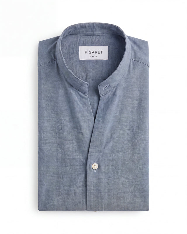 FIGARET - CAMISA CUELLO MAO AZUL