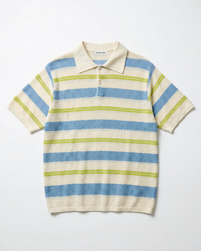 POLO DE PUNTO CON RAYAS CELESTE / LIMA