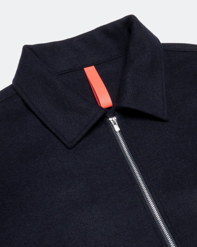 THE WOOL SHIRT COLLAR JACKET NAVY