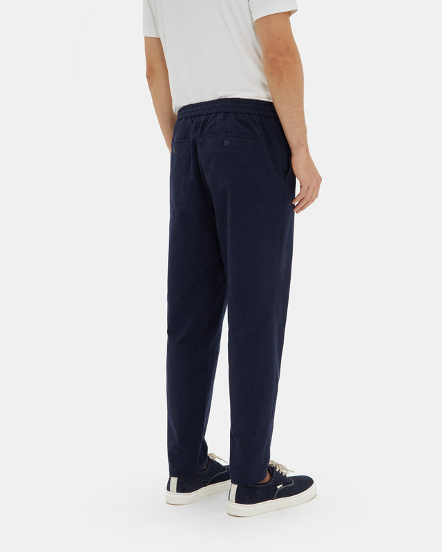 THE RELAXED COTTON FLANNEL PANTS NAVY