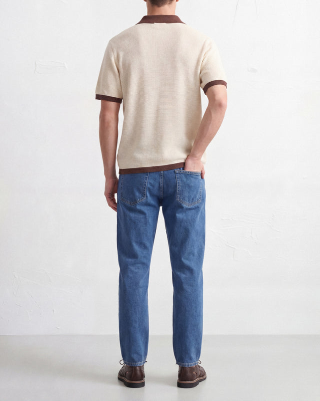 KNITTED POLO BEIGE / BROWN