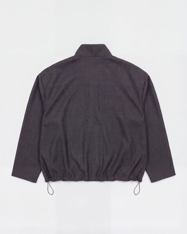 SUDADERA DE LANA FRIA CON CREMALLERA AL CUELLO GRIS OSCURO