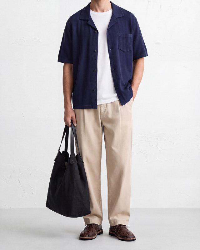 CAMISA TEJIDA MANGA CORTA NAVY