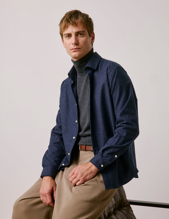 FIGARET - CAMISA AUGUSTE FRANELA NAVY