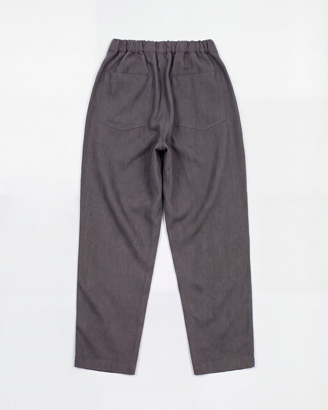 PANTALON ANCHO DE LANA FRIA RELAXED FIT GRIS OSCURO
